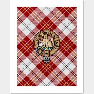 Clan MacPherson Crest over Red Dress Tartan Posters and Art